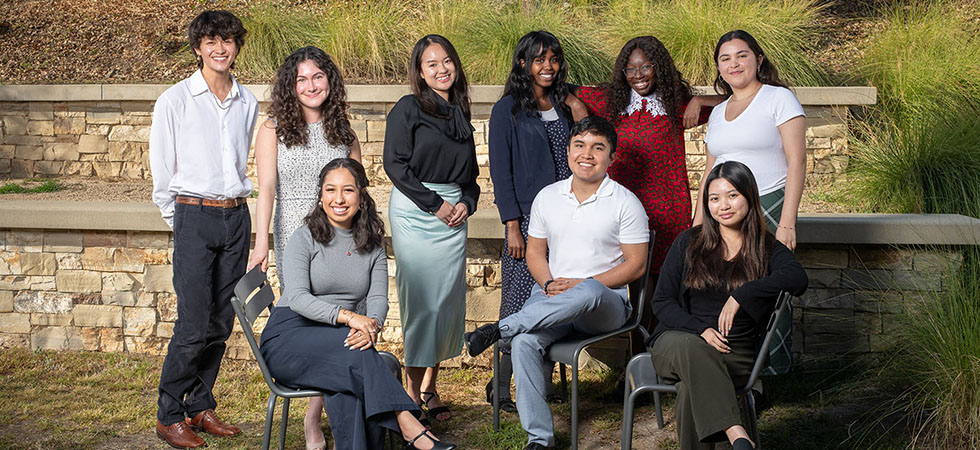Nine Obama Scholars from the 2024-25 cohort at Occidental College