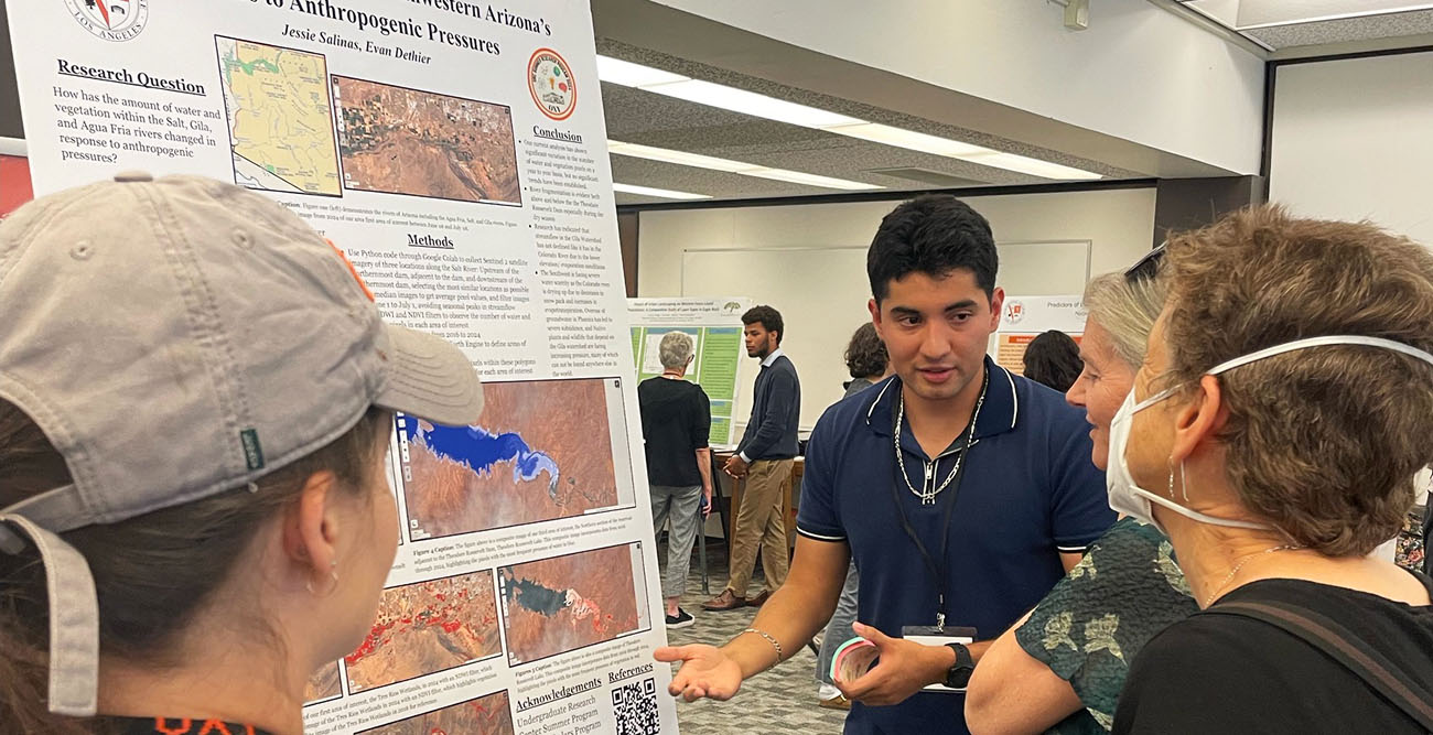 An Oxy student presents his research at the annual summer Undergraduate Research Conference