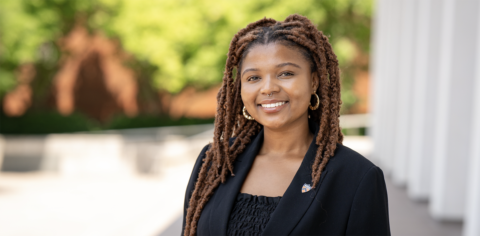 Obama Scholar Joy Mopeli smiles at the camera