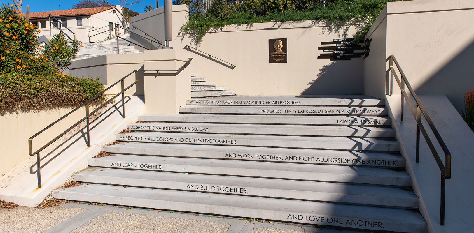 A view of the "Obama steps" on the Occidental College campus